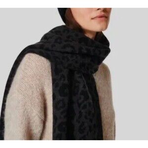 Sweaty Betty Animal Print Scarf In Black And Grey Leopard Print New